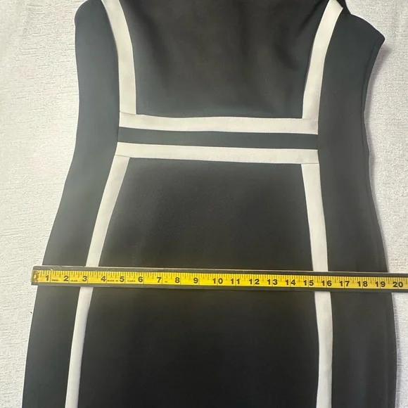 Calvin Klein Black and White Sheath Dress 14P - Picture 14 of 15